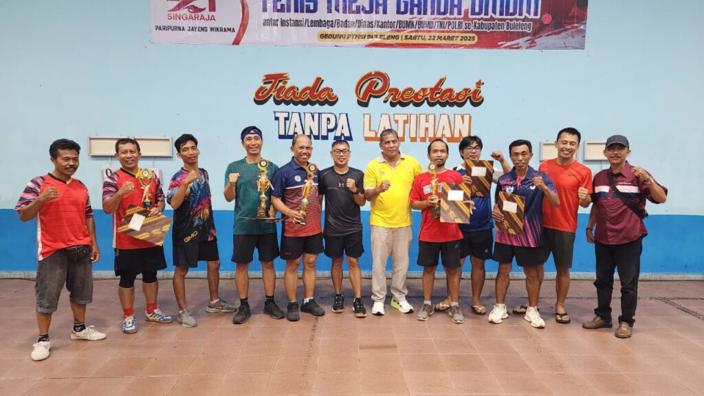 Perumda THB Raih Juara 1 dalam Kejuaraan Tenis Meja Ganda Umum Antar Instansi di HUT Kota Singaraja ke-421