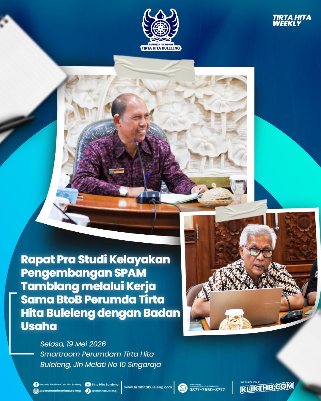 Perumda Tirta Hita Buleleng Gelar Rapat Pra Studi Kelayakan Pengembangan SPAM Tamblang Melalui Skema Kerja Sama BtoB