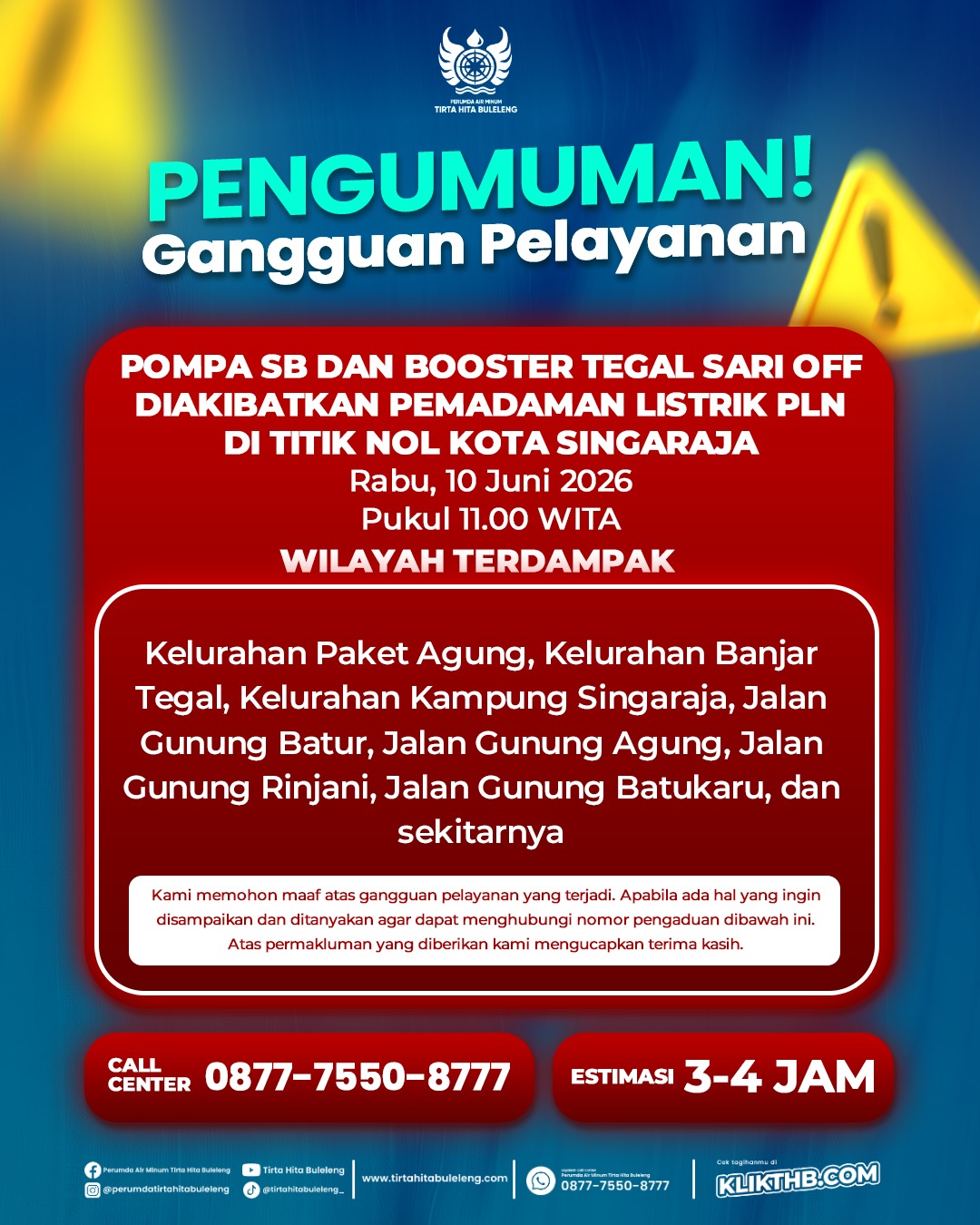 Pengumuman Gangguan Pelayanan