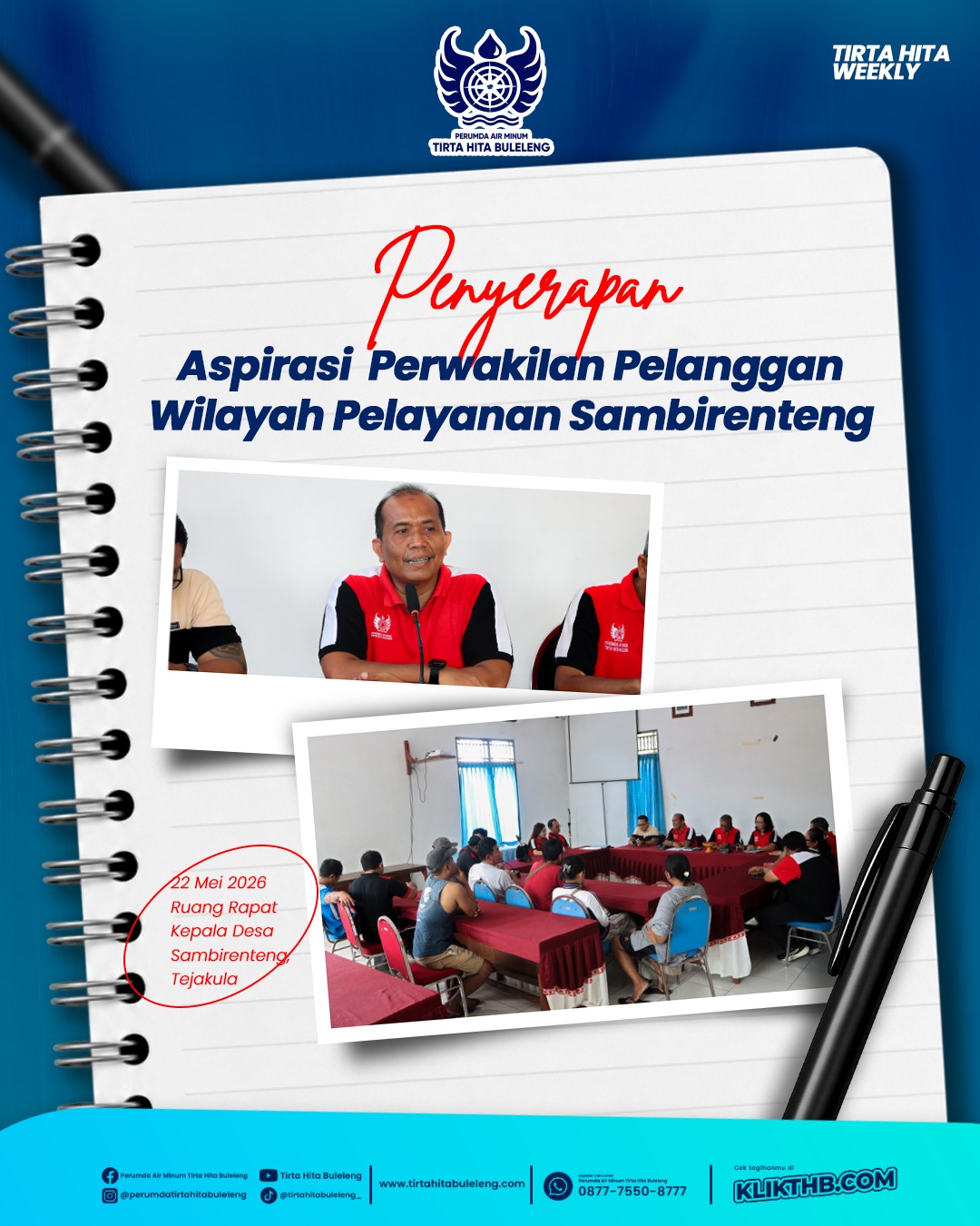 Penyerapan Aspirasi Pelanggan Sambirenteng, Perumda Tirta Hita Buleleng Perkuat Komunikasi Pelayanan