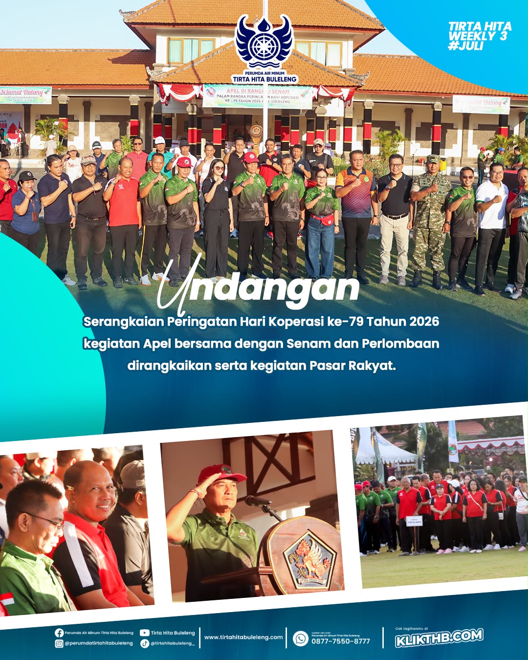 Perumda Air Minum Tirta Hita Buleleng Hadiri Apel Bersama Peringatan Hari Koperasi ke-79 Tahun 2026