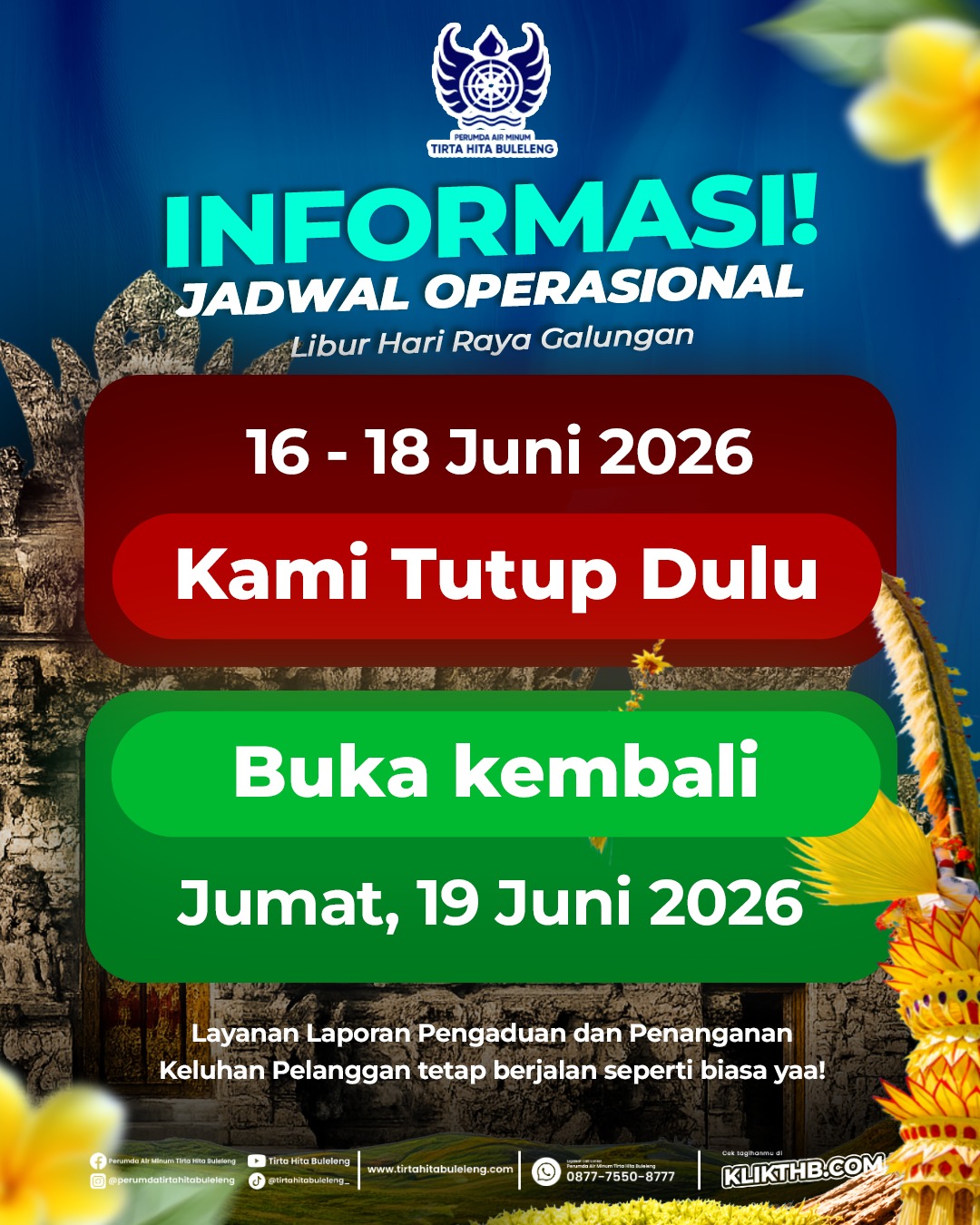 INFORMASI Jadwal Pelayanan