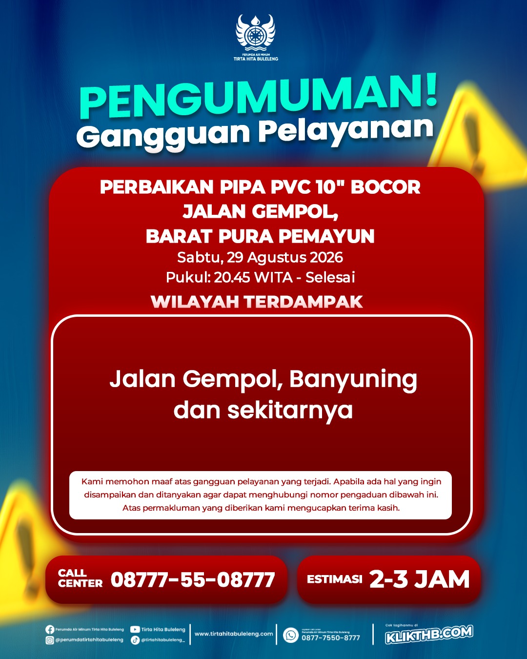 Pengumuman Gangguan Pelayanan