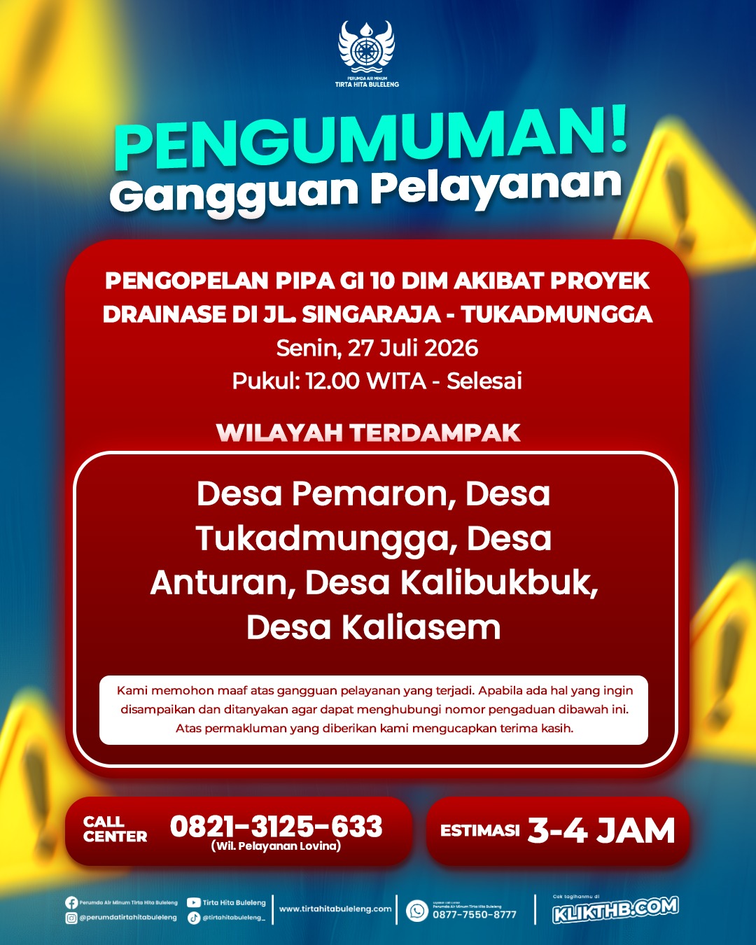 Pengumuman Gangguan Pelayanan