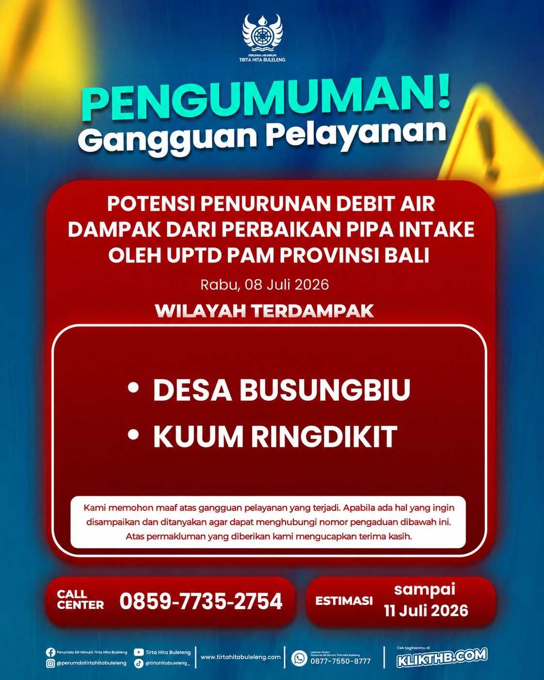 Pengumuman Gangguan Pelayanan