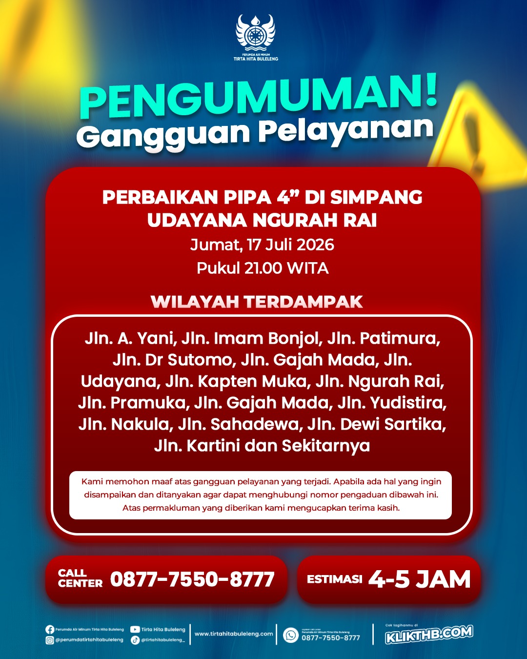 Pengumuman Gangguan Pelayanan