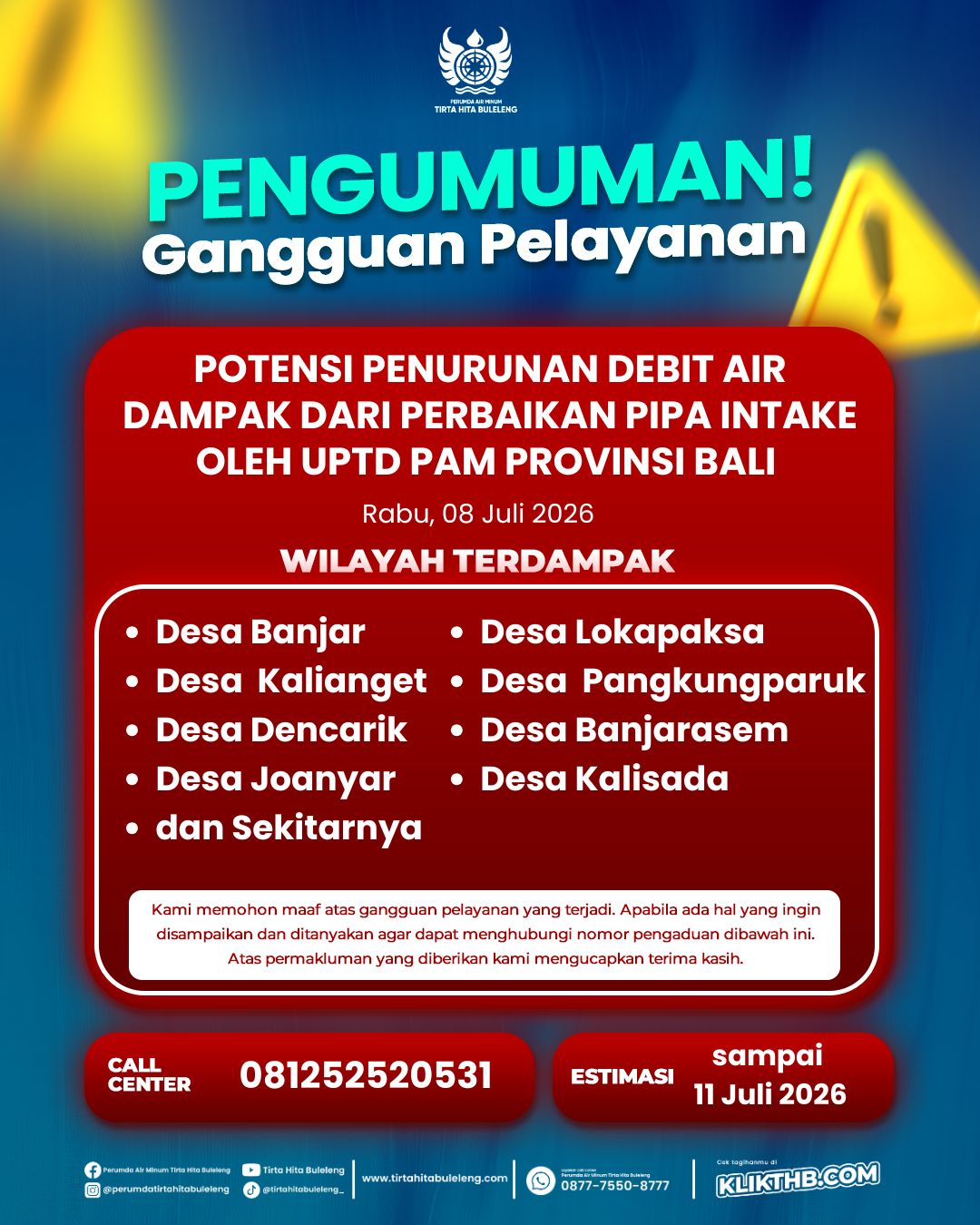 Pengumuman Gangguan Pelayanan