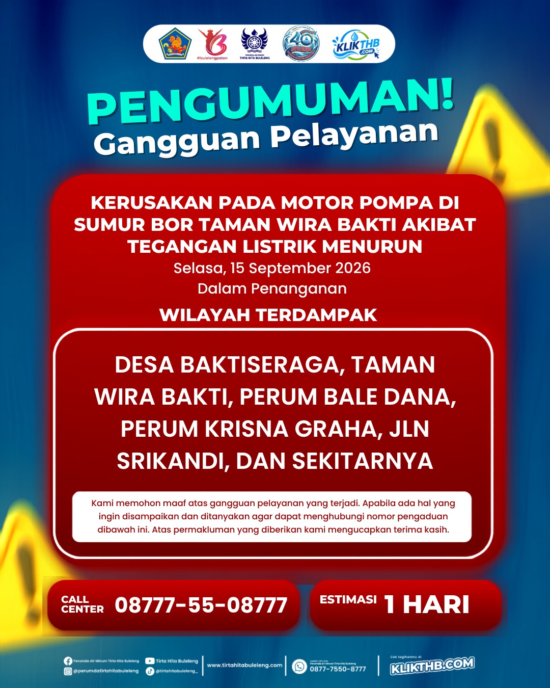 Pengumuman Gangguan Pelayanan