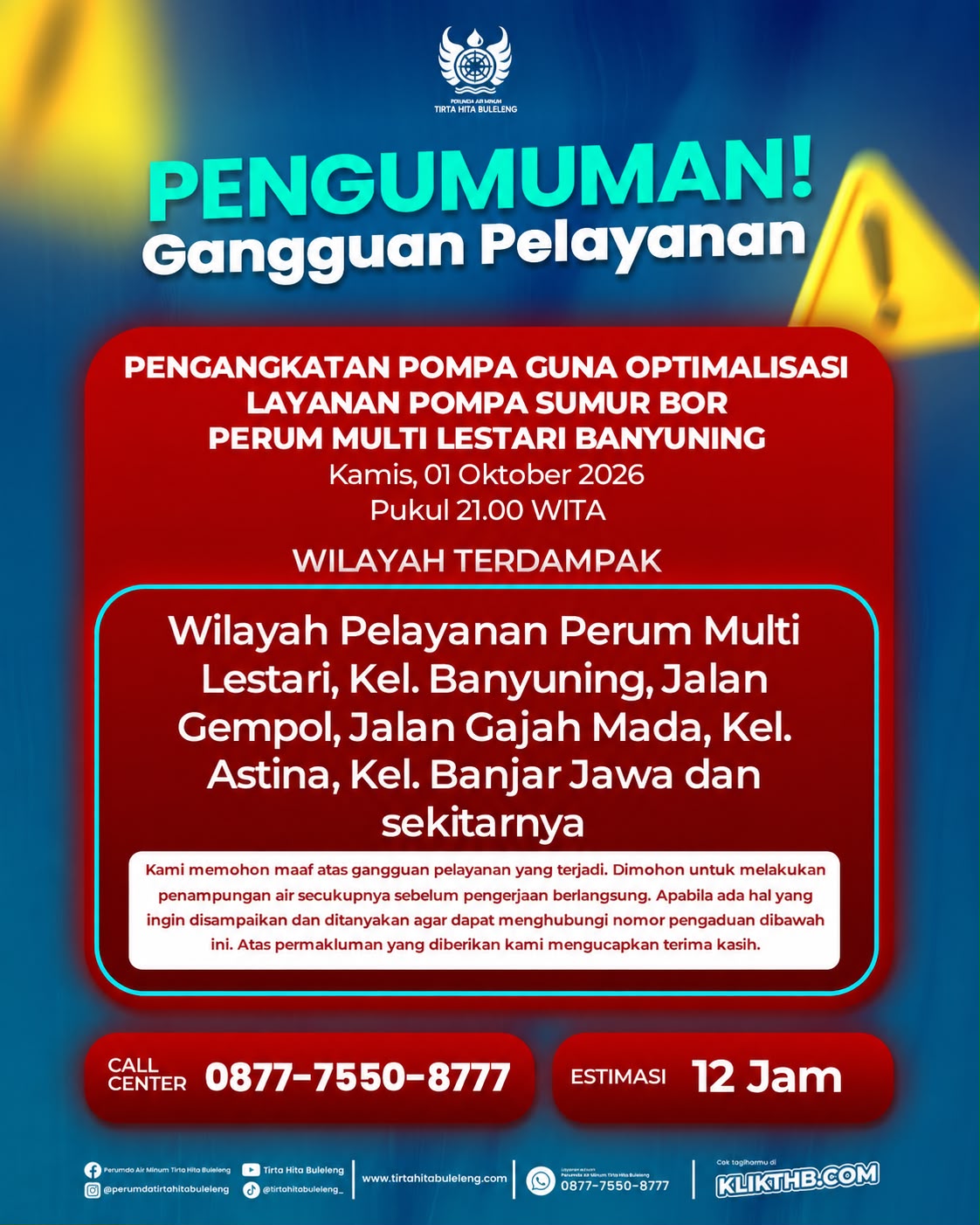 Pengumuman Gangguan Pelayanan
